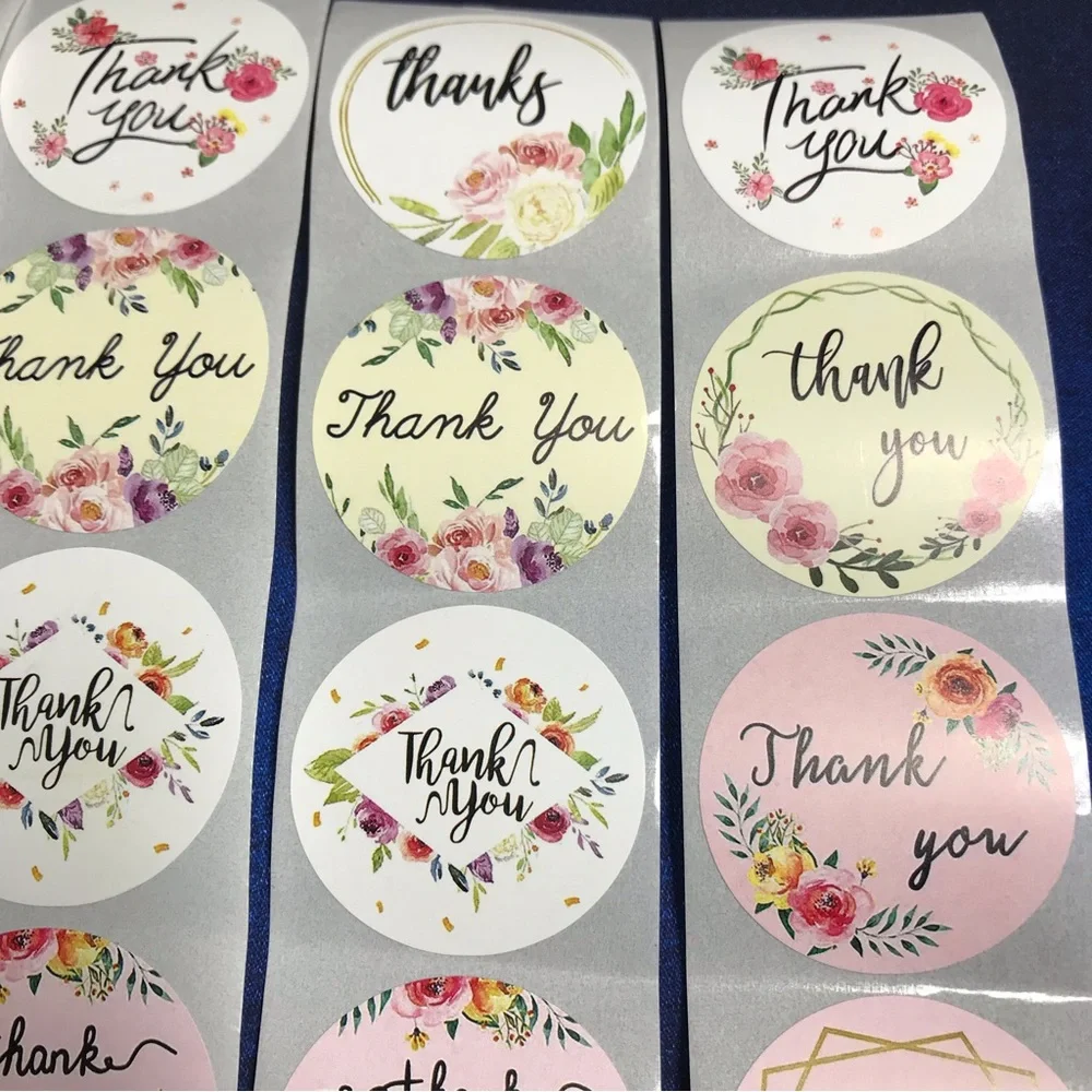 200 thank you stickers 8 designs size 1.5